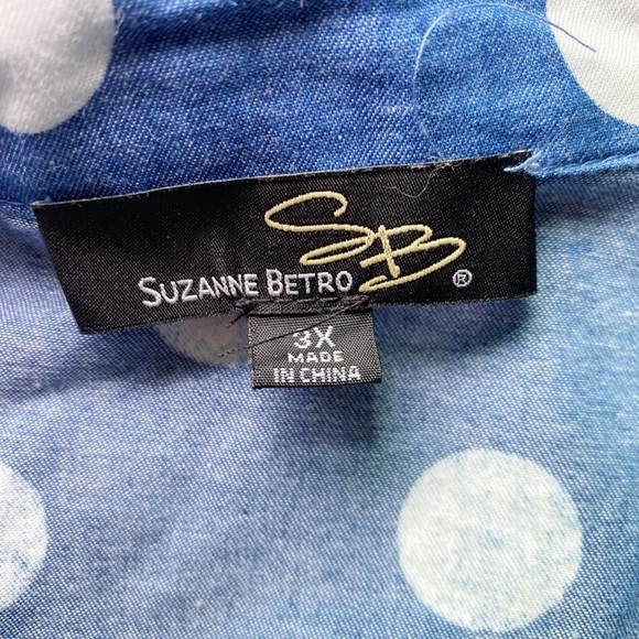 Suzanne Betro Blue Polka Dot Dress - Picture 9 of 16